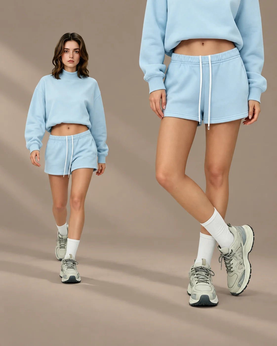 Oversized Mock Neck Fleece-Lined Pullover Sweatshirt | Oyese