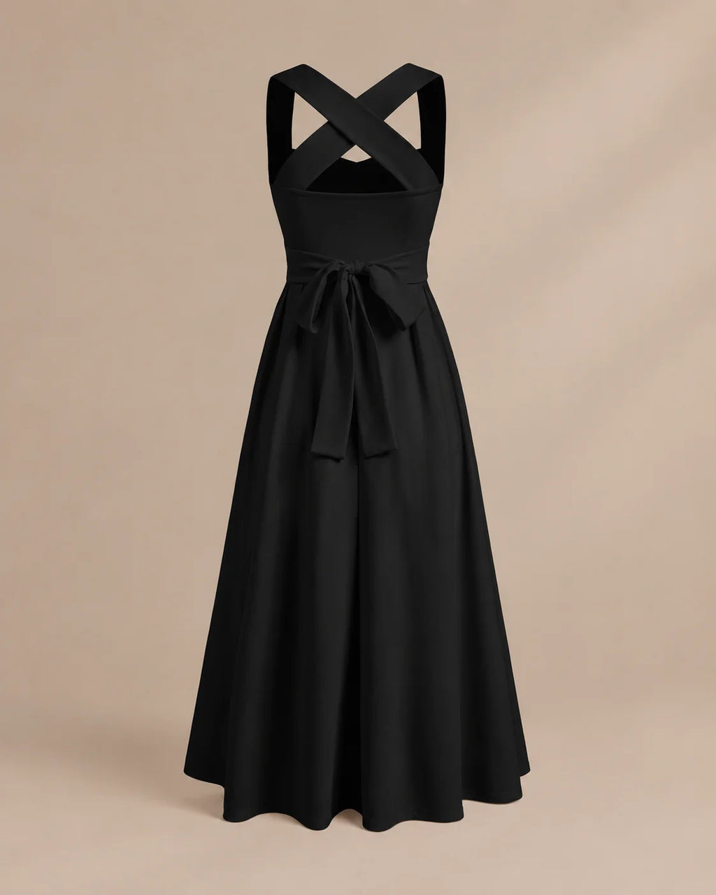 Square Neck Halter Wrap Waist Midi Dress – A-Line Summer Wedding Guest Dress | Oyese