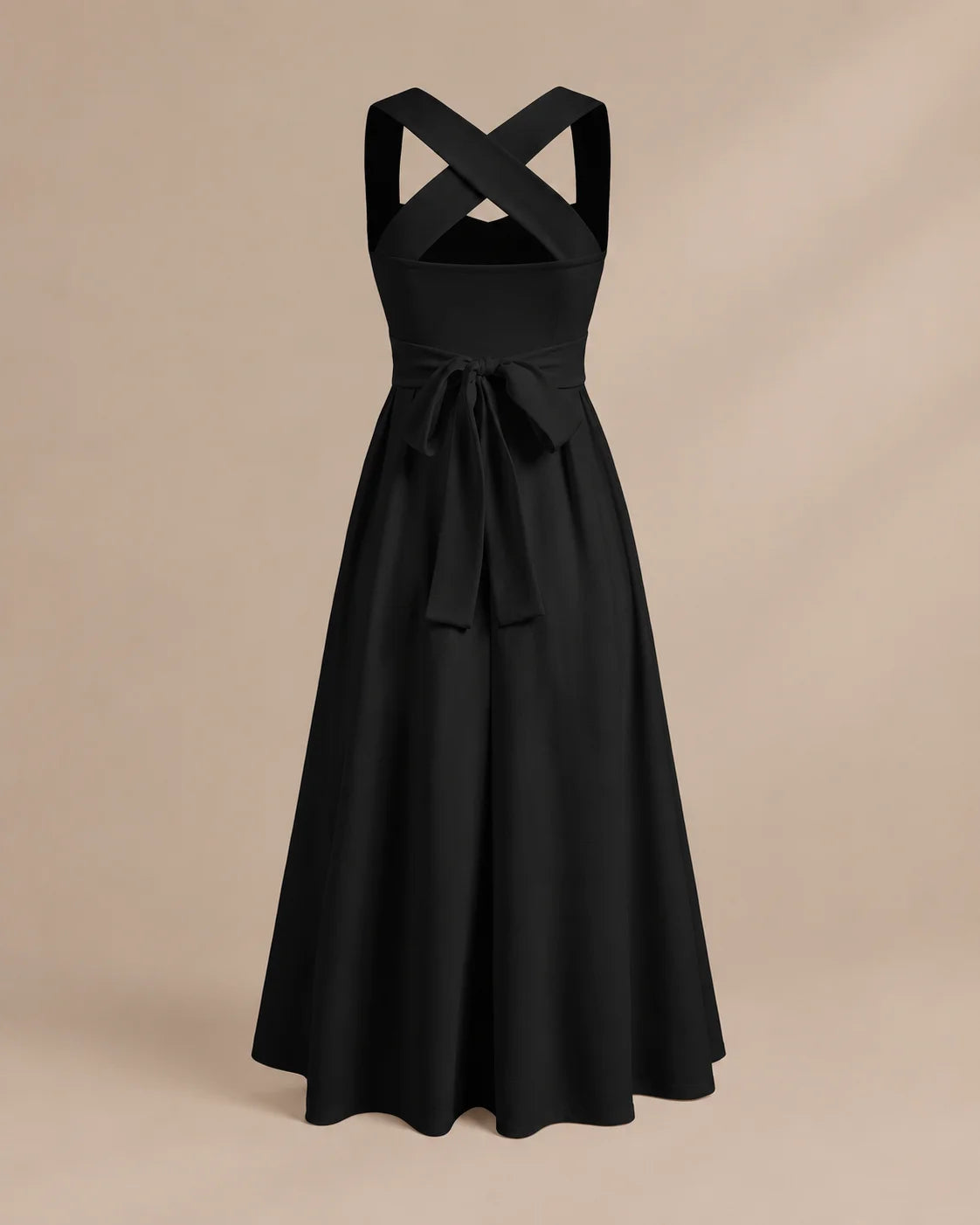 Square Neck Halter Wrap Waist Midi Dress – A-Line Summer Wedding Guest Dress | Oyese
