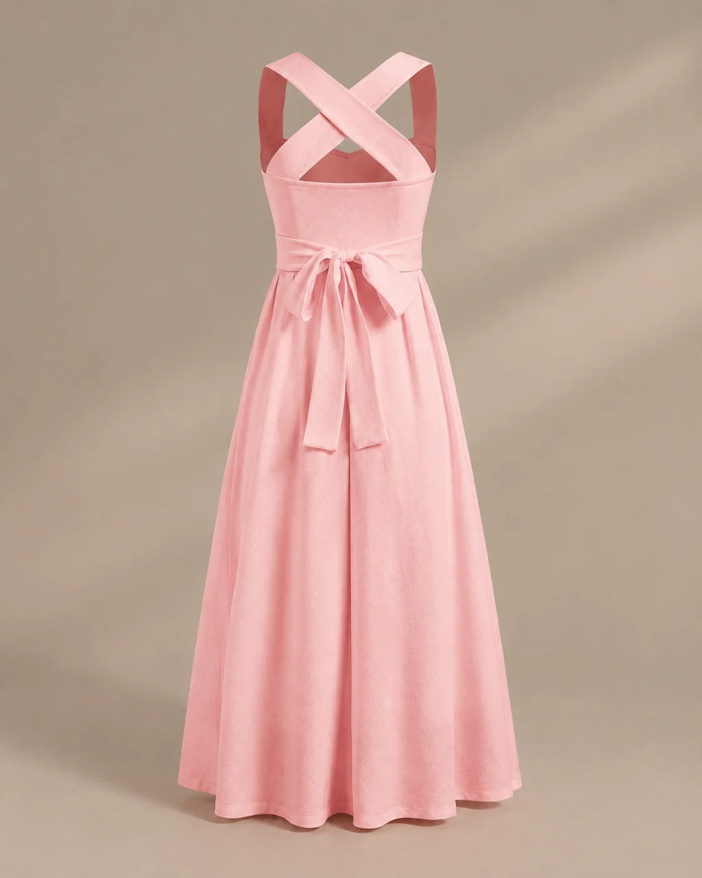 Square Neck Halter Wrap Waist Midi Dress – A-Line Summer Wedding Guest Dress | Oyese