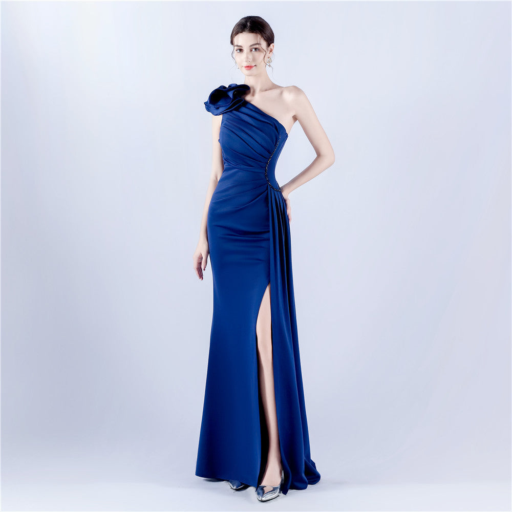 The Rose Gown — One-Shoulder Beaded Evening Dress