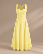 Square Neck Halter Wrap Waist Midi Dress – A-Line Summer Wedding Guest Dress | Oyese