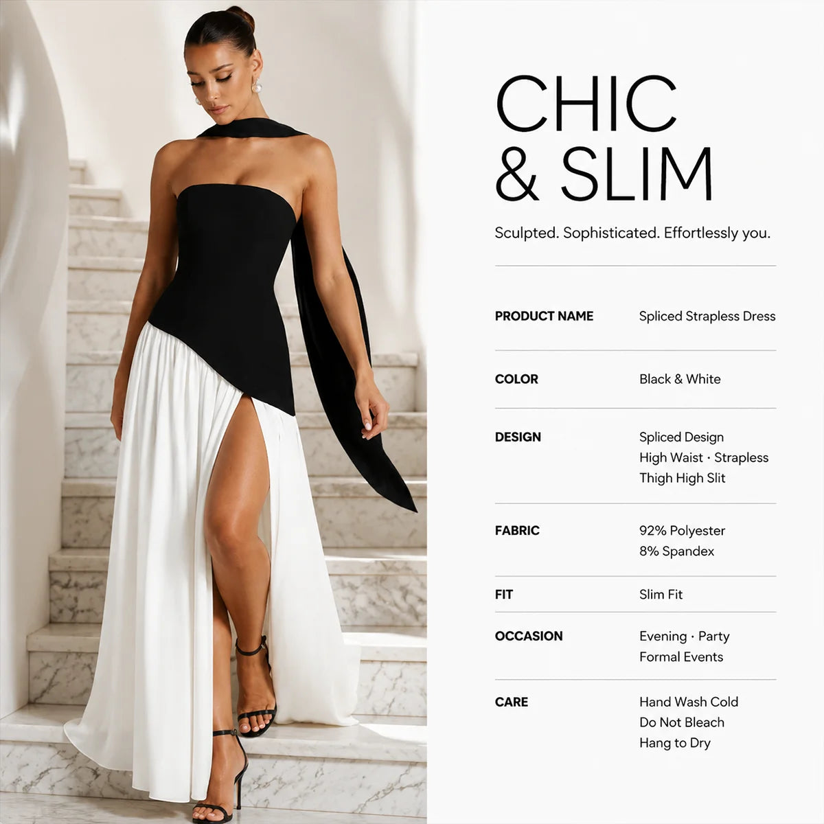 Women's Strapless Cape Halter Maxi Dress