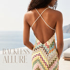 Women's Hand-Crochet Chevron Maxi Dress