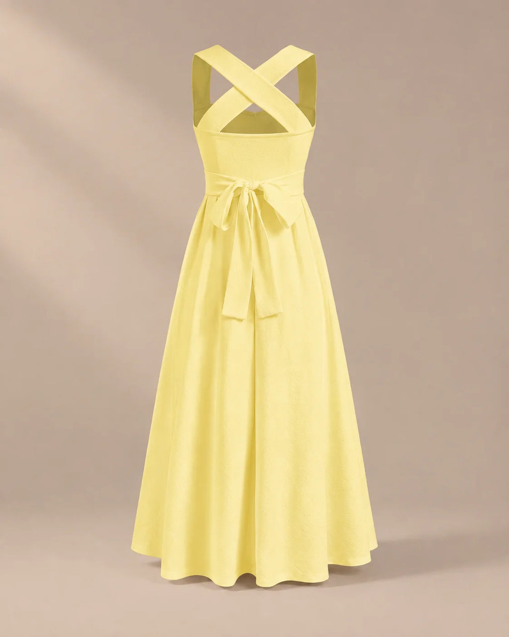 Square Neck Halter Wrap Waist Midi Dress – A-Line Summer Wedding Guest Dress | Oyese
