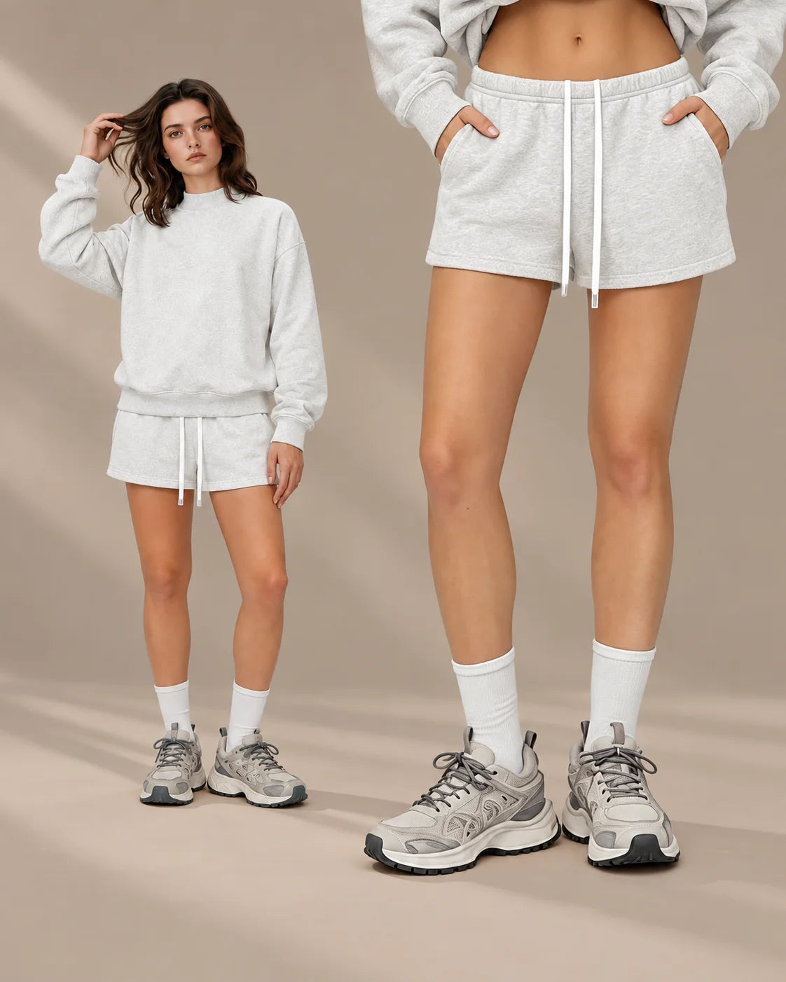 Oversized Mock Neck Fleece-Lined Pullover Sweatshirt | Oyese