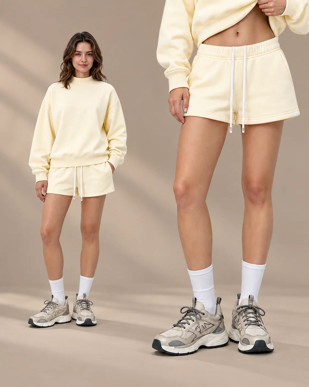 Oversized Mock Neck Fleece-Lined Pullover Sweatshirt | Oyese