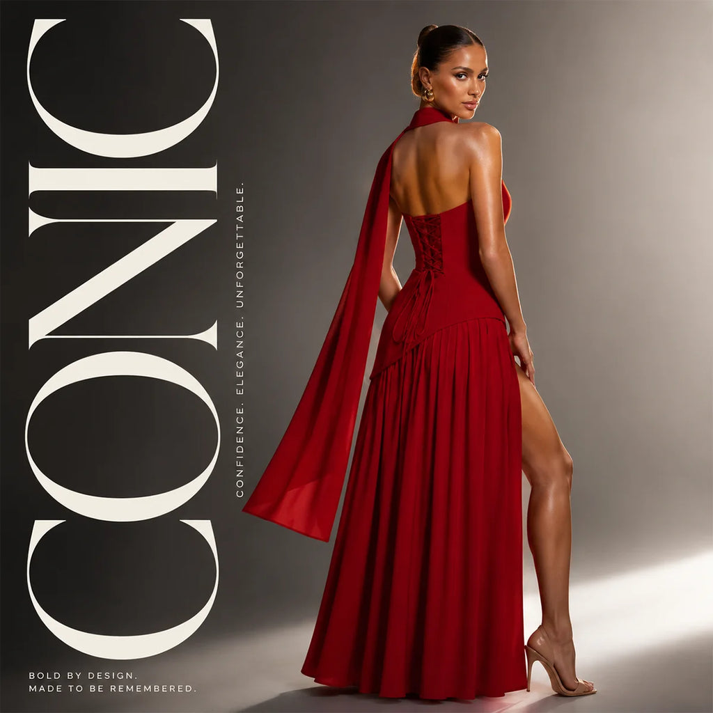 Women's Strapless Cape Halter Maxi Dress