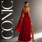 Women's Strapless Cape Halter Maxi Dress