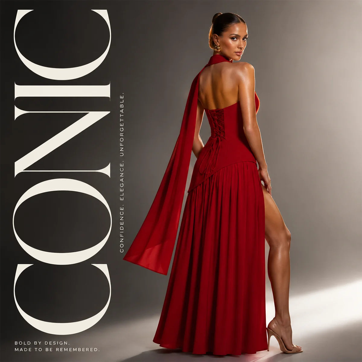 Women's Strapless Cape Halter Maxi Dress