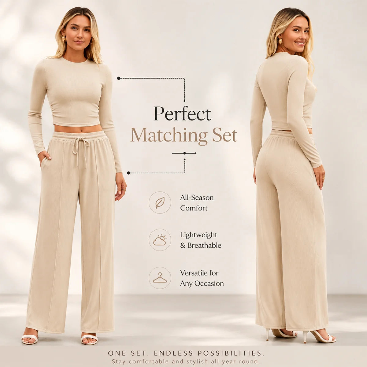 Women's 2-Piece Ribbed Knit Set