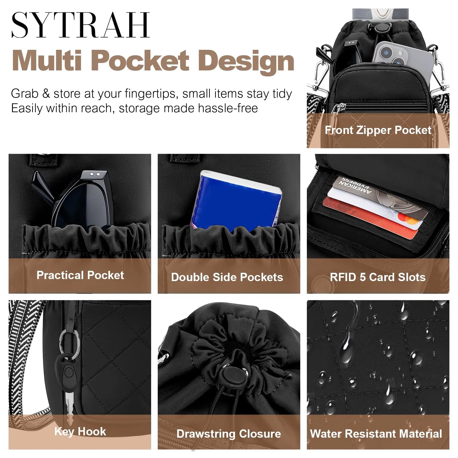 Water Bottle Carrier Bag with Strap OYESE