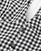 V-Neck Button Front Gingham Fitted Mini Dress | Oyese