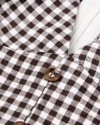 V-Neck Button Front Gingham Fitted Mini Dress | Oyese