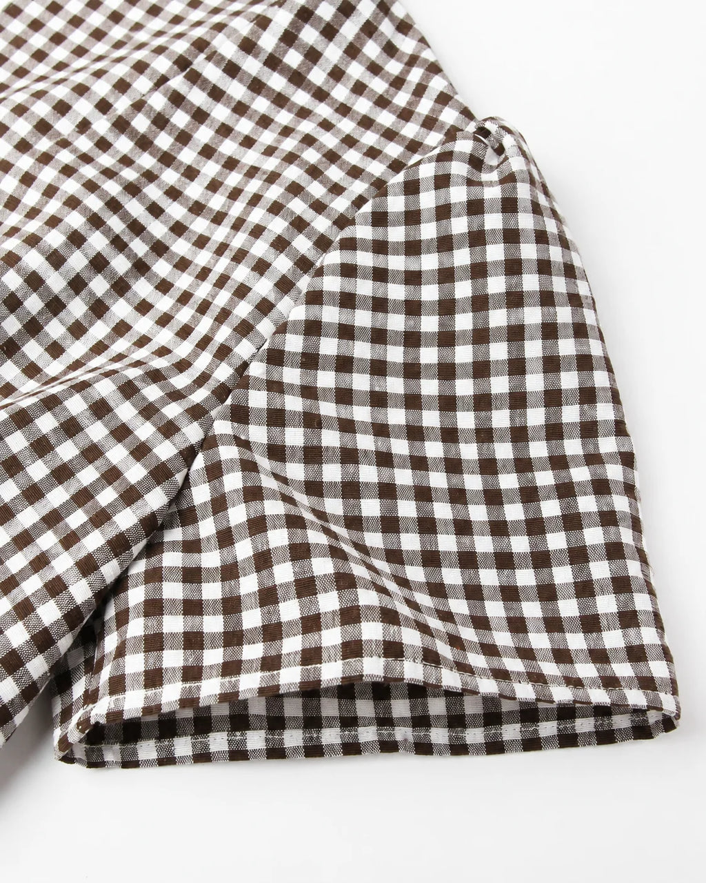 V-Neck Button Front Gingham Fitted Mini Dress | Oyese