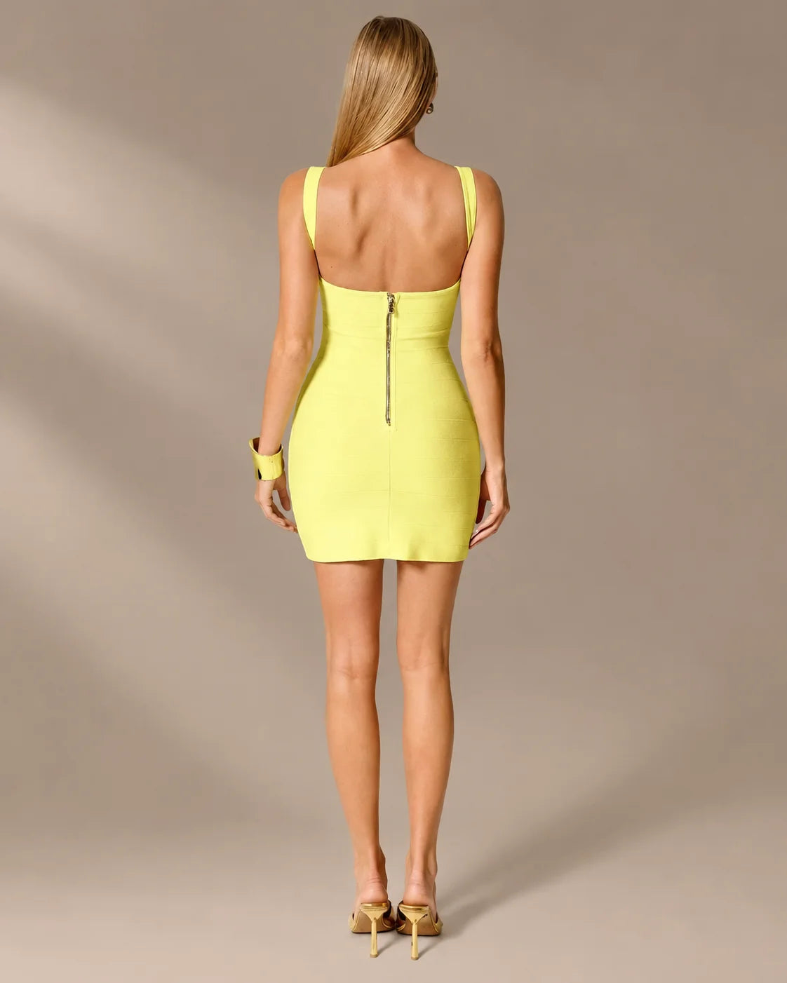 Plunge V-Neck Bandage Bodycon Mini Dress | Oyese