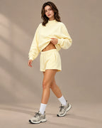 Oversized Mock Neck Fleece-Lined Pullover Sweatshirt | Oyese