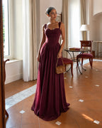 Sweetheart Boned Corset Bodice Gathered Chiffon Maxi Dress | Oyese