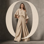 Satin Flow Off-Shoulder Two-Piece Set
