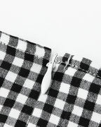 V-Neck Button Front Gingham Fitted Mini Dress | Oyese