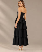 Strapless Smocked Bodice Tiered Maxi Dress | Oyese