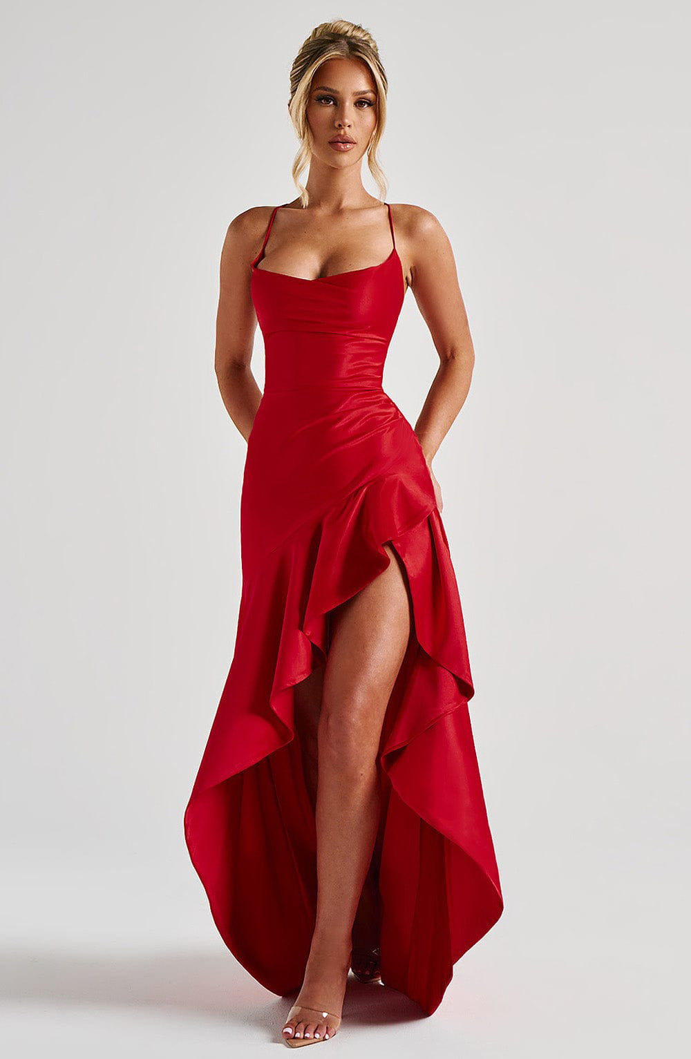 Sexy Strappy Ruffled Asymmetrical Dress
