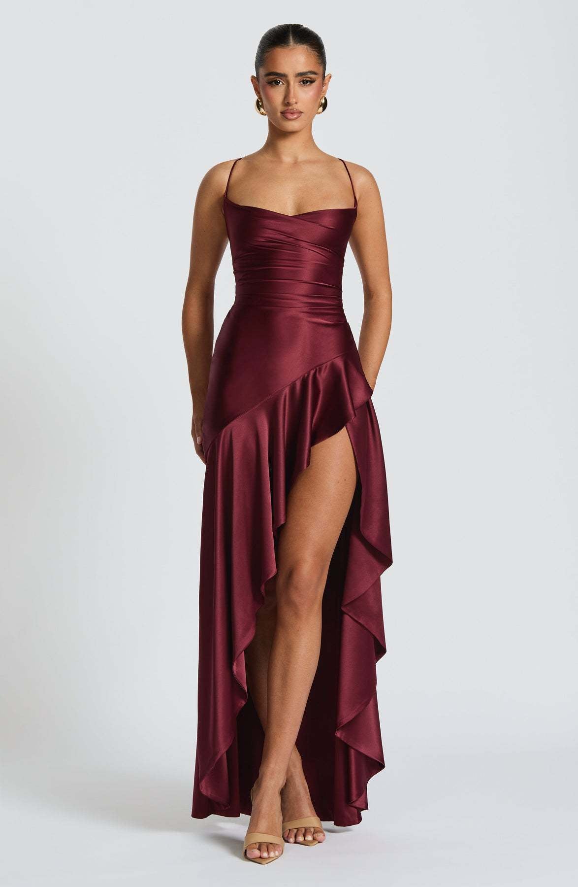 Sexy Strappy Ruffled Asymmetrical Dress