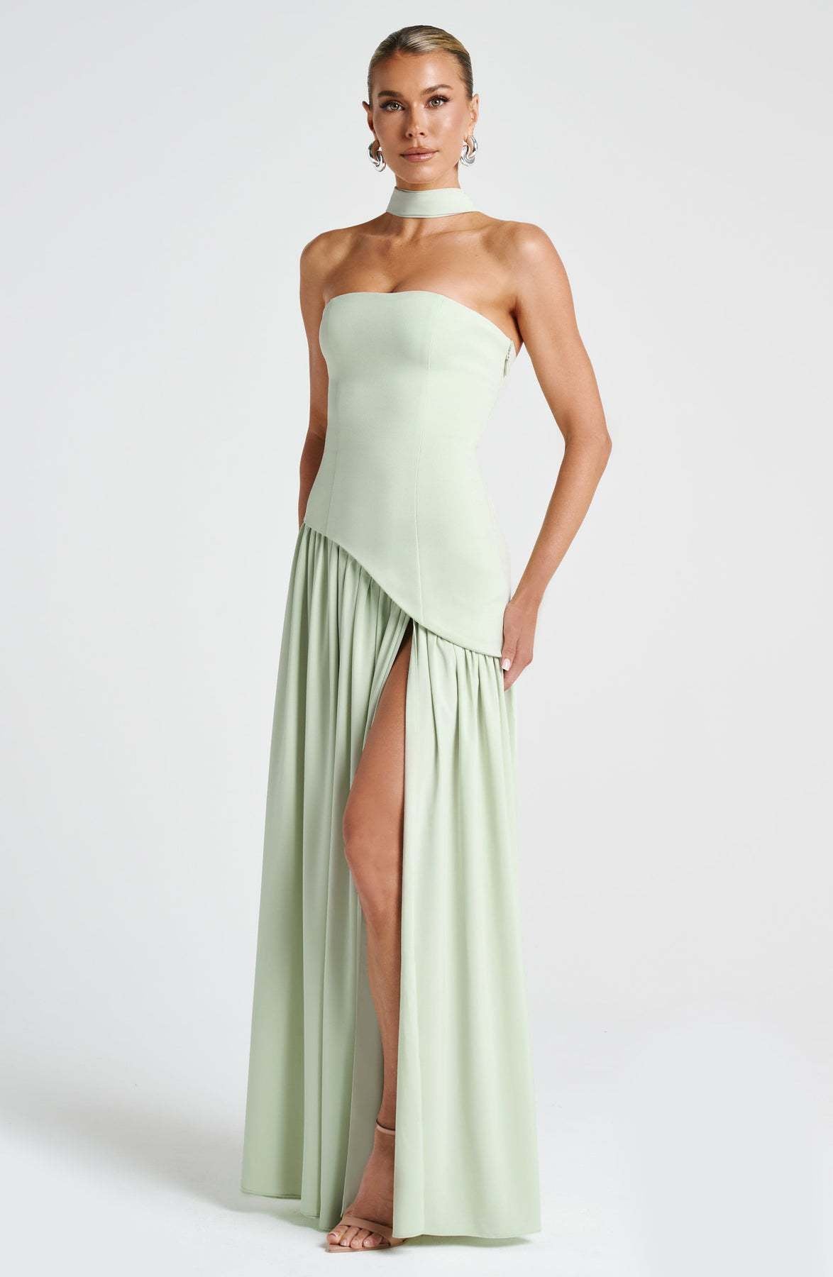 Women's Strapless Cape Halter Maxi Dress