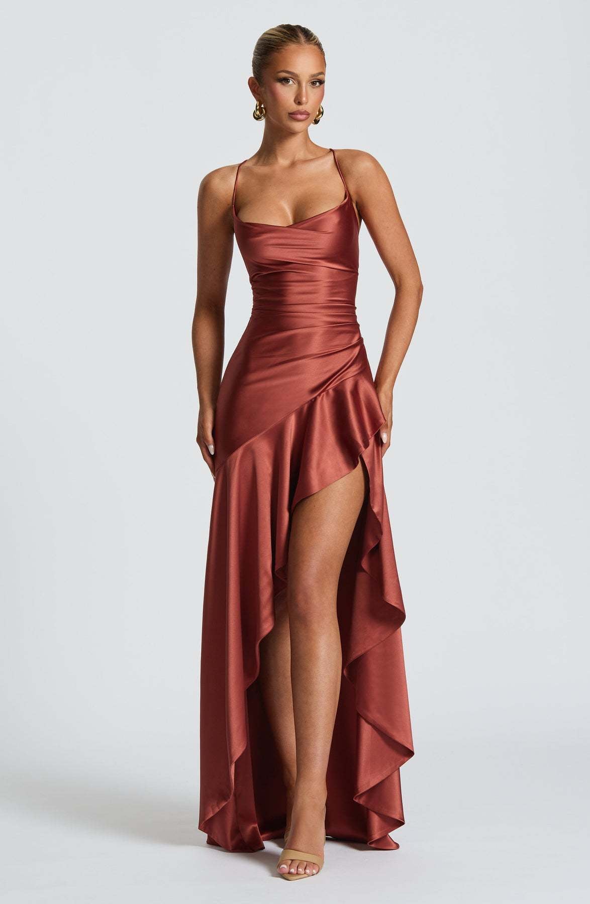Sexy Strappy Ruffled Asymmetrical Dress