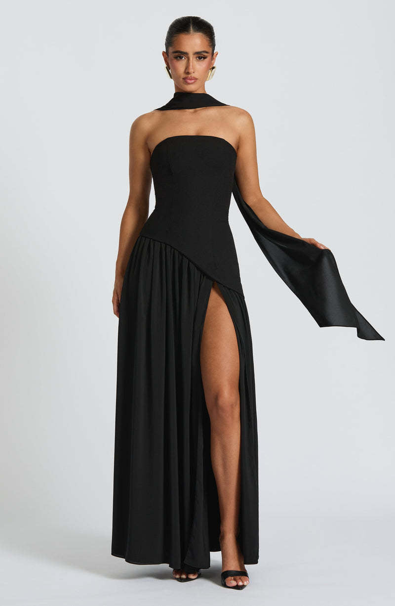 Women's Strapless Cape Halter Maxi Dress