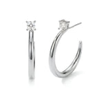 14K Gold & White Gold Plated Hoop Earrings