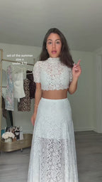 Boho Short-Sleeve Shirt & Wide-Leg Pants